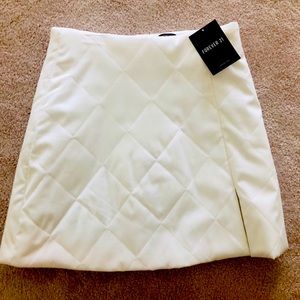 White Quilted Forever 21 Skirt